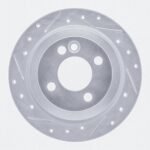R1 Concepts 2002-2015 MINI Cooper (Excl Clubman) Rear Left Drilled & Slotted Silver Brake Rotor