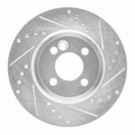 R1 Concepts 2007-2015 MINI Cooper Clubman Front Right Drilled & Slotted Silver Brake Rotor