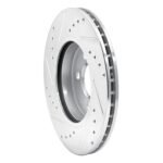 R1 Concepts 2007-2015 MINI Cooper Clubman Front Right Drilled & Slotted Silver Brake Rotor - Image 5