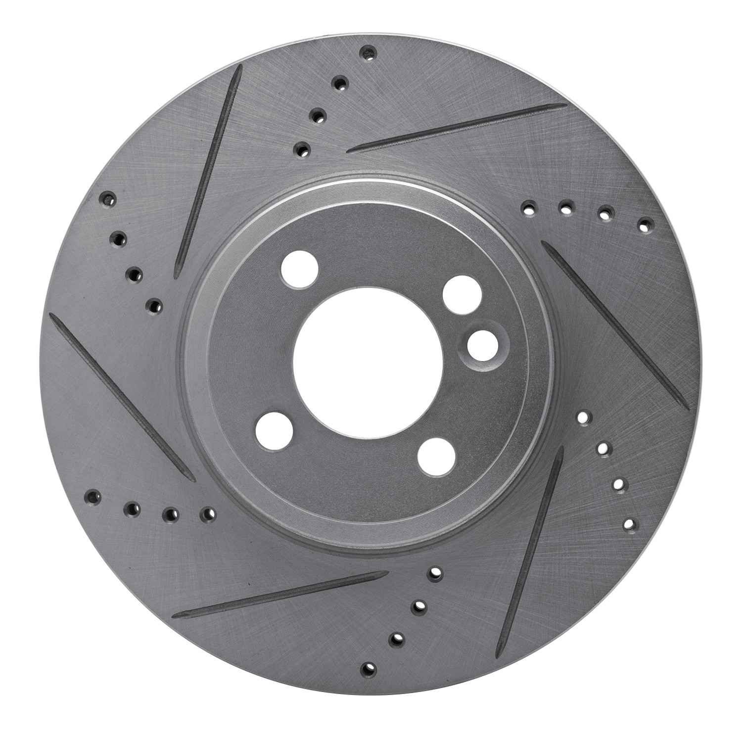 DF_63132006L_Fro.jpg R1 Concepts 2007-2015 MINI Cooper (Excl Clubman) Front Left Drilled & Slotted Silver Brake Rotor - Image 1