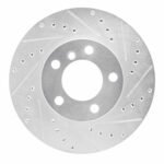 R1 Concepts 2011-2016 MINI Cooper Countryman Front Right Drilled & Slotted Silver Brake Rotor
