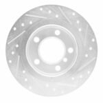 R1 Concepts 2011-2016 MINI Cooper Countryman Rear Left Drilled & Slotted Silver Brake Rotor - Image 2