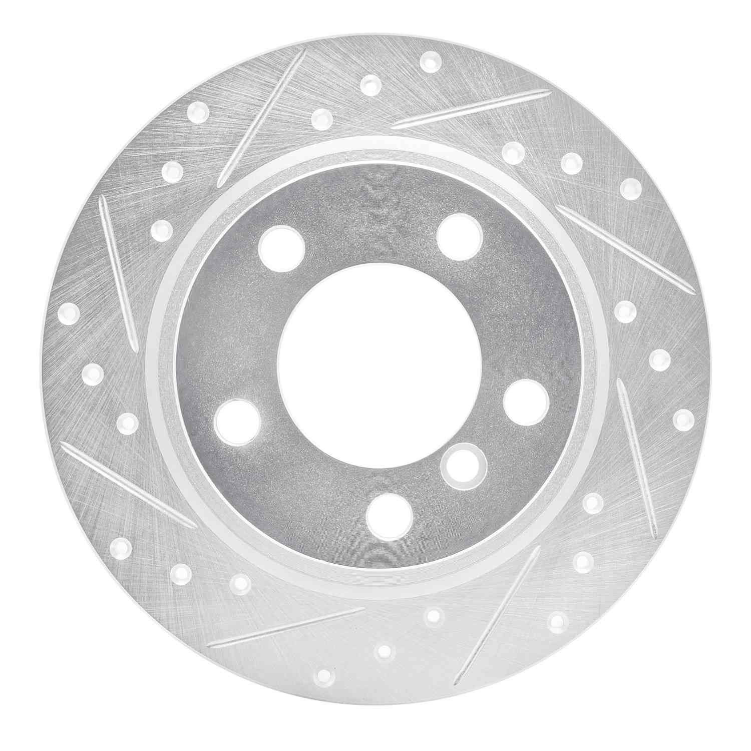 DF_63132010L_Fro.jpg R1 Concepts 2011-2016 MINI Cooper Countryman Rear Left Drilled & Slotted Silver Brake Rotor - Image 1