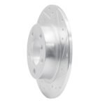 R1 Concepts 2011-2016 MINI Cooper Countryman Rear Right Drilled & Slotted Silver Brake Rotor - Image 3