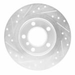 R1 Concepts 2011-2016 MINI Cooper Countryman Rear Right Drilled & Slotted Silver Brake Rotor - Image 2