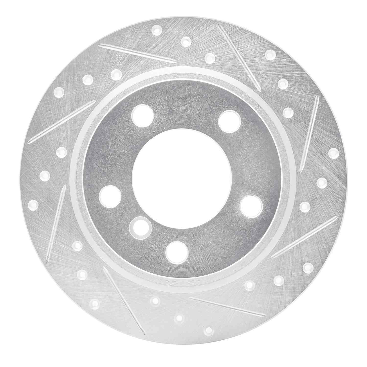 DF_63132010R_Fro.jpg R1 Concepts 2011-2016 MINI Cooper Countryman Rear Right Drilled & Slotted Silver Brake Rotor - Image 1