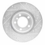 R1 Concepts 11-16 Mini Cooper Countryman Front Left Drilled & Slotted Silver Brake Rotor - Image 2