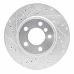 R1 Concepts 11-16 Mini Cooper Countryman Front Left Drilled & Slotted Silver Brake Rotor