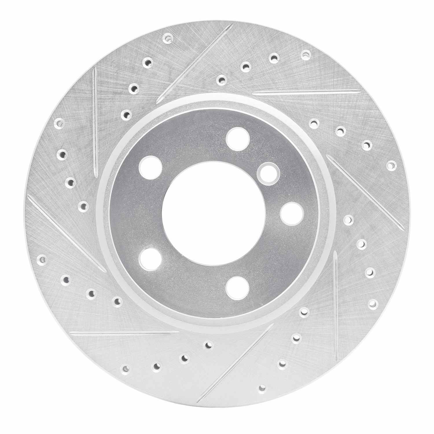 DF_63132011L_Fro.jpg R1 Concepts 11-16 Mini Cooper Countryman Front Left Drilled & Slotted Silver Brake Rotor - Image 1