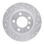 R1 Concepts 2013-2016 MINI Cooper Countryman Rear Right Drilled & Slotted Silver Brake Rotor
