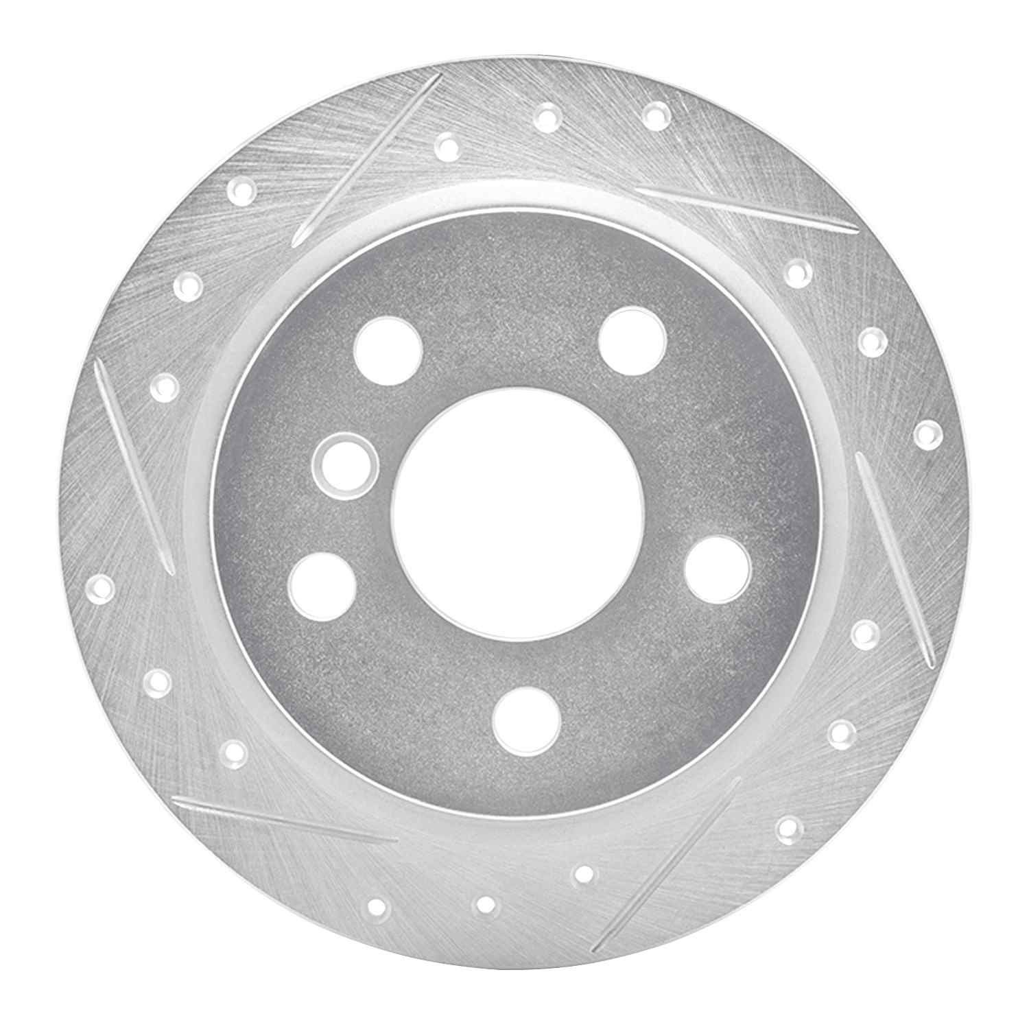 DF_63132013L_Fro.jpg R1 Concepts 2014-2024 MINI Cooper (Excl Clubman) Rear Left Drilled & Slotted Silver Brake Rotor - Image 1