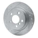 R1 Concepts 2014-2025 BMW 220i (Mexico) Rear Left Drilled & Slotted Silver Brake Rotor - Image 3