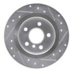 R1 Concepts 2014-2025 BMW 220i (Mexico) Rear Left Drilled & Slotted Silver Brake Rotor - Image 2