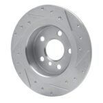 R1 Concepts 2014-2025 BMW 220i (Mexico) Rear Left Drilled & Slotted Silver Brake Rotor - Image 5