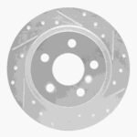 R1 Concepts 2014-2025 BMW 220i (Mexico) Rear Right Drilled & Slotted Silver Brake Rotor