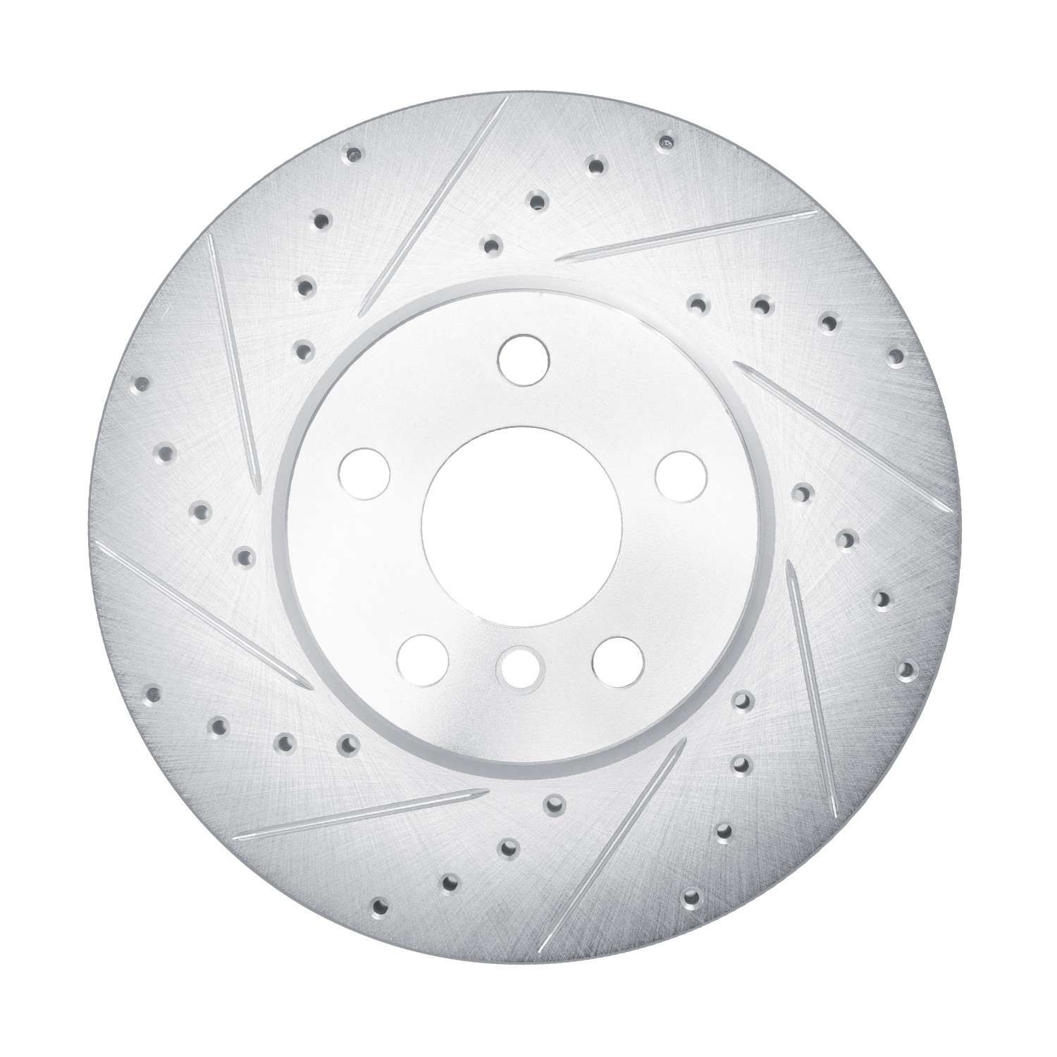 DF_63132018L_Fro.jpg R1 Concepts 2016-2024 MINI Cooper (Excl Clubman) Front Left Drilled & Slotted Silver Brake Rotor - Image 1