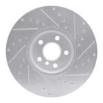 R1 Concepts 15-19 Mini Cooper Clubman Front Left Drilled & Slotted Silver Brake Rotor - Image 2