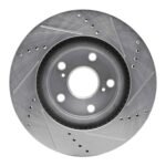 R1 Concepts 2015-2026 BMW X2 Front Left Drilled & Slotted Silver Brake Rotor - Image 2