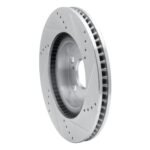 R1 Concepts 2015-2026 BMW X2 Front Left Drilled & Slotted Silver Brake Rotor - Image 5