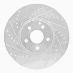 R1 Concepts 02-09 Mercedes-Benz S500 Front Left Drilled & Slotted Silver Brake Rotor