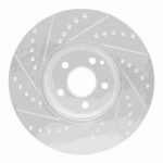 R1 Concepts 02-09 Mercedes-Benz E500 Front Right Drilled & Slotted Silver Brake Rotor - Image 2
