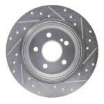 R1 Concepts 2007-2013 Mercedes-Benz SL550 Rear Left Drilled & Slotted Silver Brake Rotor - Image 2