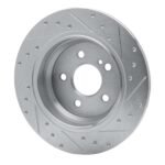 R1 Concepts 2007-2013 Mercedes-Benz SL550 Rear Left Drilled & Slotted Silver Brake Rotor - Image 5