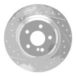 R1 Concepts 2013-2020 Mercedes-Benz SL400 Rear Left Drilled & Slotted Silver Brake Rotor
