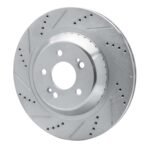 R1 Concepts 2014-2021 Mercedes-Benz S560 Rear Left Drilled & Slotted Silver Brake Rotor - Image 3