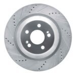 R1 Concepts 2014-2021 Mercedes-Benz S560 Rear Left Drilled & Slotted Silver Brake Rotor
