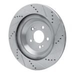 R1 Concepts 2014-2021 Mercedes-Benz S560 Rear Left Drilled & Slotted Silver Brake Rotor - Image 5