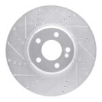 R1 Concepts 2015-2023 Mercedes-Benz C300 Coupe & Convertible Front Left Drilled & Slotted Silver Brake Rotor