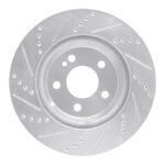 R1 Concepts 2015-2023 Mercedes-Benz C300 Sedan Rear Right Drilled & Slotted Silver Brake Rotor - Image 2