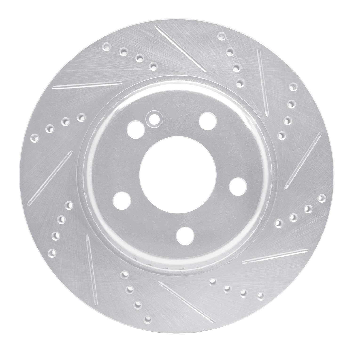 DF_63163118R_Fro.jpg R1 Concepts 2015-2023 Mercedes-Benz C300 Sedan Rear Right Drilled & Slotted Silver Brake Rotor - Image 1