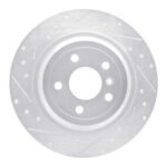 R1 Concepts 2012-2018 Mercedes-Benz GLE300D Rear Left Drilled & Slotted Silver Brake Rotor