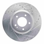 R1 Concepts 2019-2025 Mercedes-Benz G550 Front Right Drilled & Slotted Silver Brake Rotor
