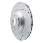 R1 Concepts 2020-2026 Mercedes-Benz GLS450 Rear Left Drilled & Slotted Silver Brake Rotor - Image 3