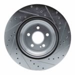 R1 Concepts 2020-2026 Mercedes-Benz GLS450 Rear Left Drilled & Slotted Silver Brake Rotor - Image 2