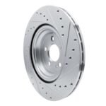 R1 Concepts 2020-2026 Mercedes-Benz GLS450 Rear Left Drilled & Slotted Silver Brake Rotor - Image 5