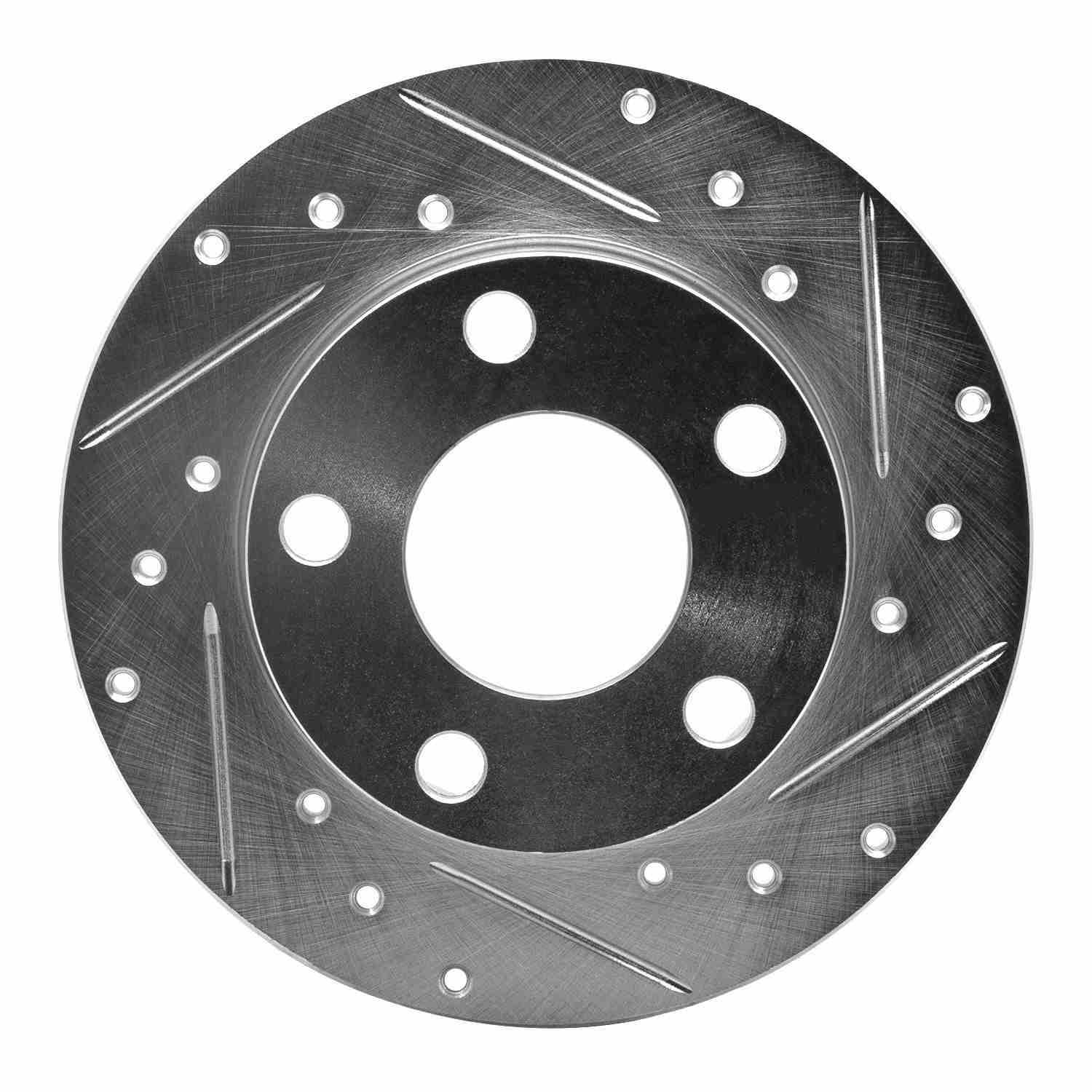 DF_63173009R_Fro.jpg R1 Concepts 1985-2000 Audi A8 Rear Right Drilled & Slotted Silver Brake Rotor - Image 1