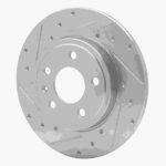 R1 Concepts 2000-2009 Audi A4 Quattro Rear Left Drilled & Slotted Silver Brake Rotor - Image 3