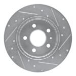 R1 Concepts 2000-2009 Audi A4 Quattro Rear Left Drilled & Slotted Silver Brake Rotor - Image 2