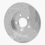 R1 Concepts 2000-2009 Audi A4 Quattro Rear Left Drilled & Slotted Silver Brake Rotor - Image 5