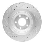 R1 Concepts 05-11 Audi A6 Quattro Rear Right Drilled & Slotted Silver Brake Rotor - Image 2