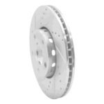 R1 Concepts 1992-8 Audi A6 Quattro Front Left Drilled & Slotted Silver Brake Rotor - Image 3