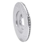 R1 Concepts 2004-2018 Audi S8 Rear Left Drilled & Slotted Silver Brake Rotor - Image 5