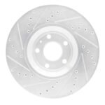 R1 Concepts 2005-2011 Audi A6 Quattro Front Right Drilled & Slotted Silver Brake Rotor - Image 2