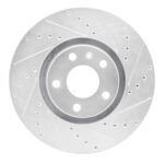 R1 Concepts 2005-2011 Audi A6 Quattro Front Right Drilled & Slotted Silver Brake Rotor