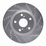R1 Concepts 2022-2025 Audi A3 Quattro Front Right Drilled & Slotted Silver Brake Rotor