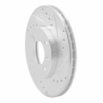 R1 Concepts 1986-1998 Volkswagen Derby (Mexico) Front Right Drilled & Slotted Silver Brake Rotor - Image 3